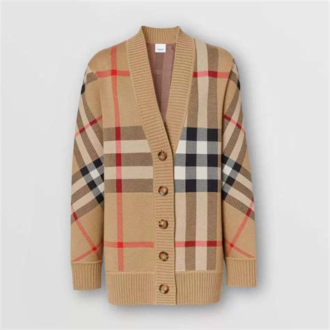 burberry women's check cardigan